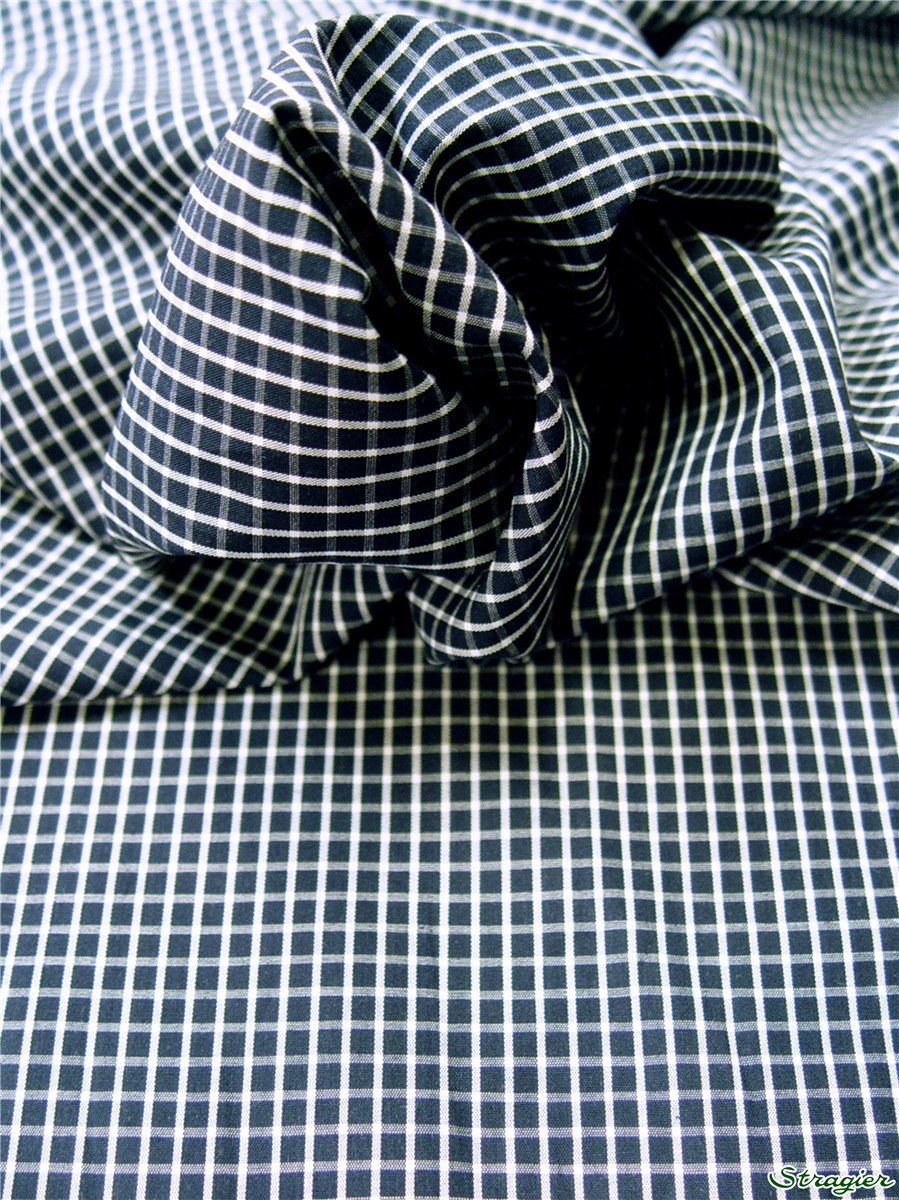 Popeline - Carreaux inversés 5 mm - Navy