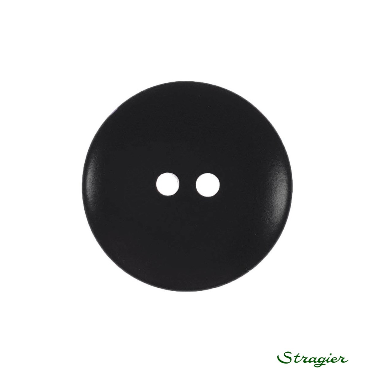 Ivory-Nut Buttons - 2 Trous - Noir - 20 mm