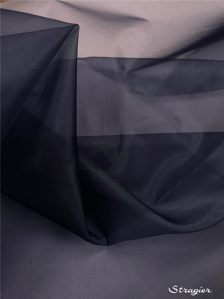 Silk Organza - Plain - Navy