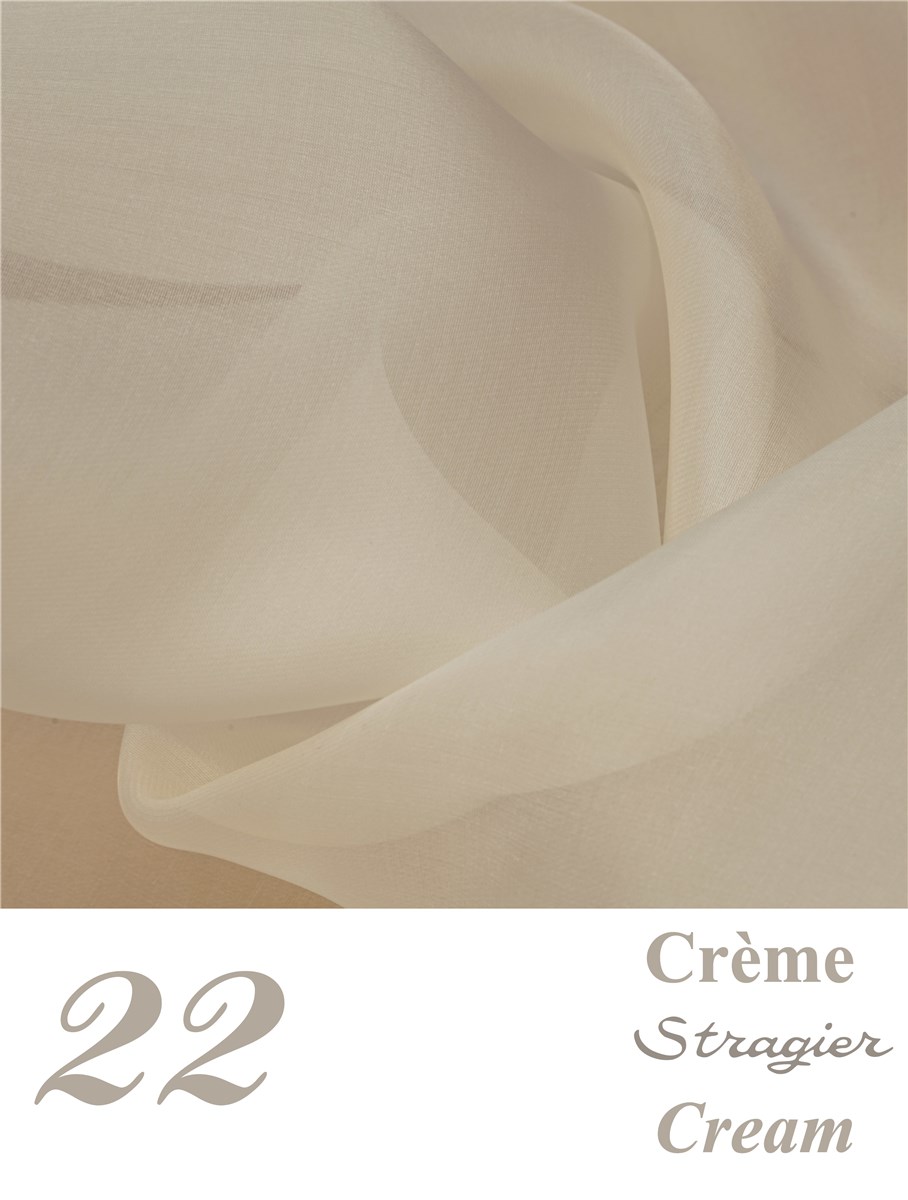 Organza de Soie perlé - uni - Crème Stragier 