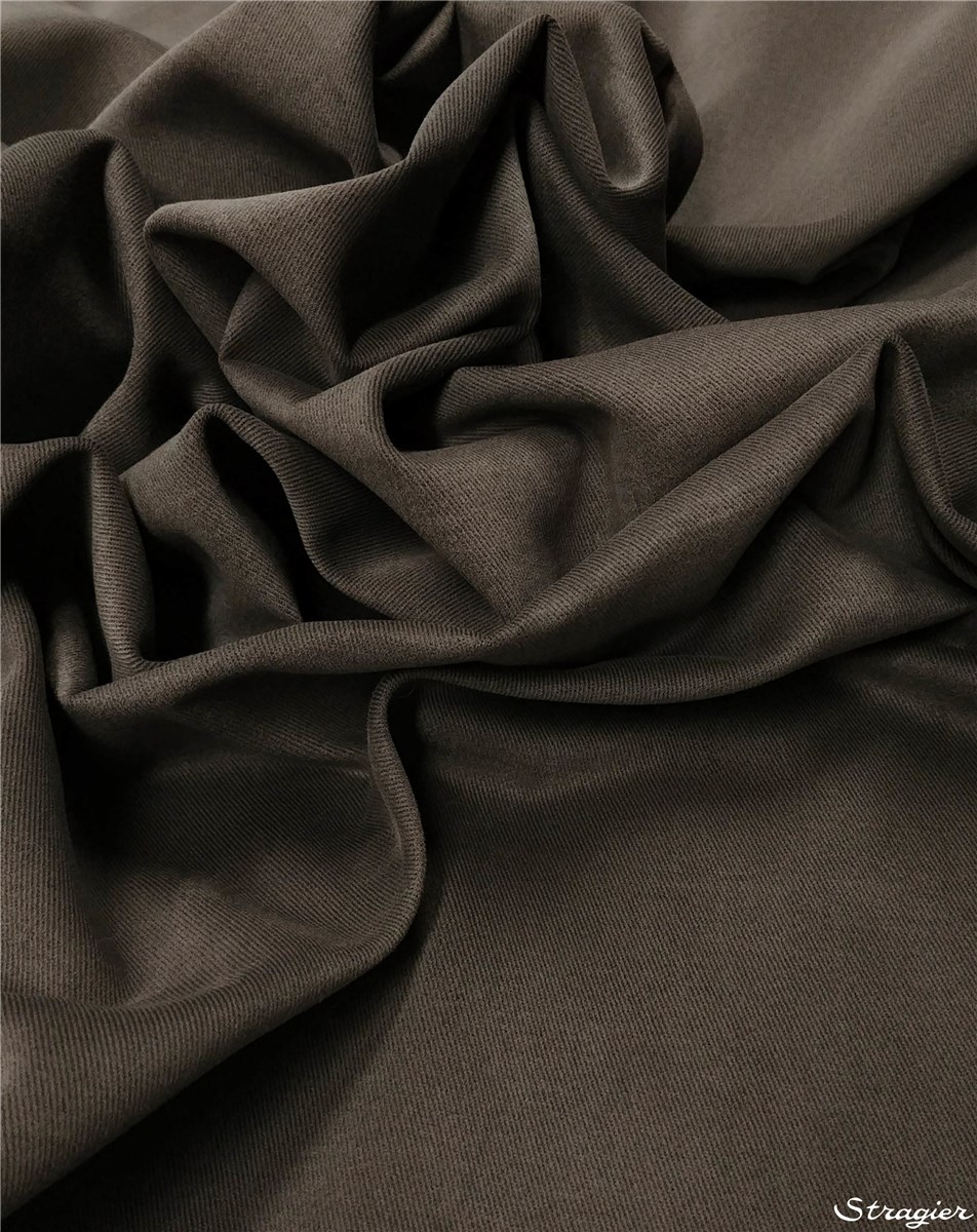 Coton sergé émerisé - Uni - Graphite