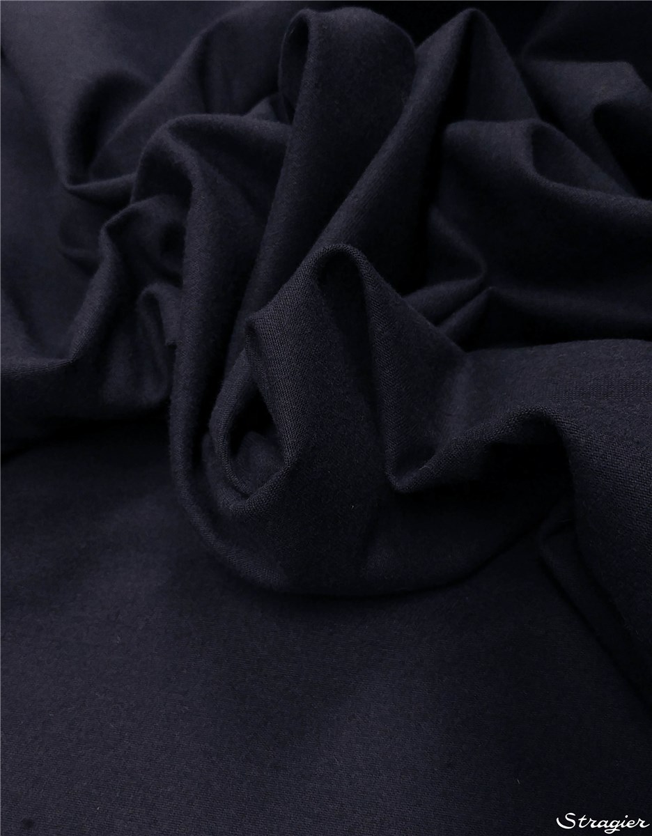 Coton sergé émerisé - Uni - Encre