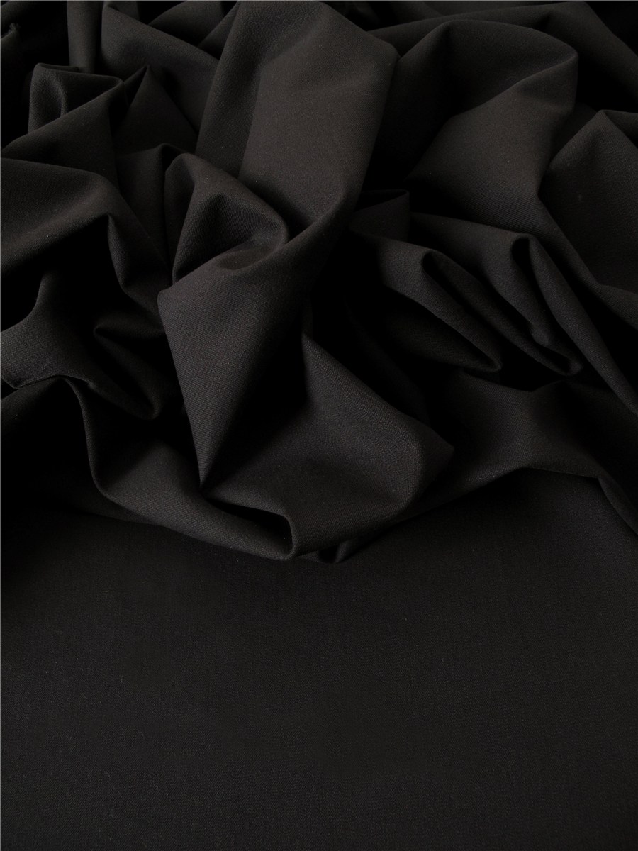 Sergé bi-stretch confort - uni - Noir