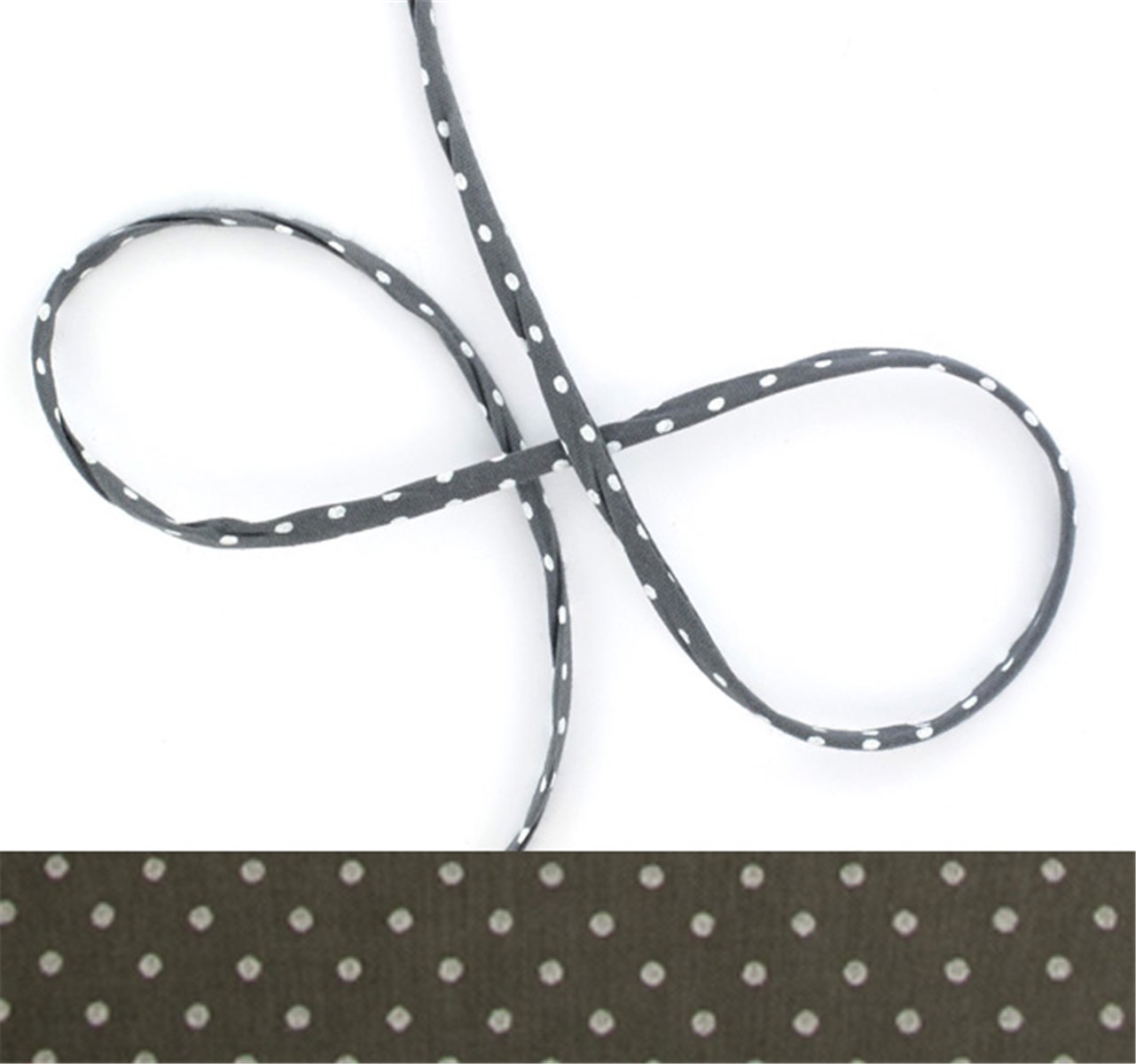 Lawn Cord - Pois 1,5 mm - Gris Acier - 4 mm