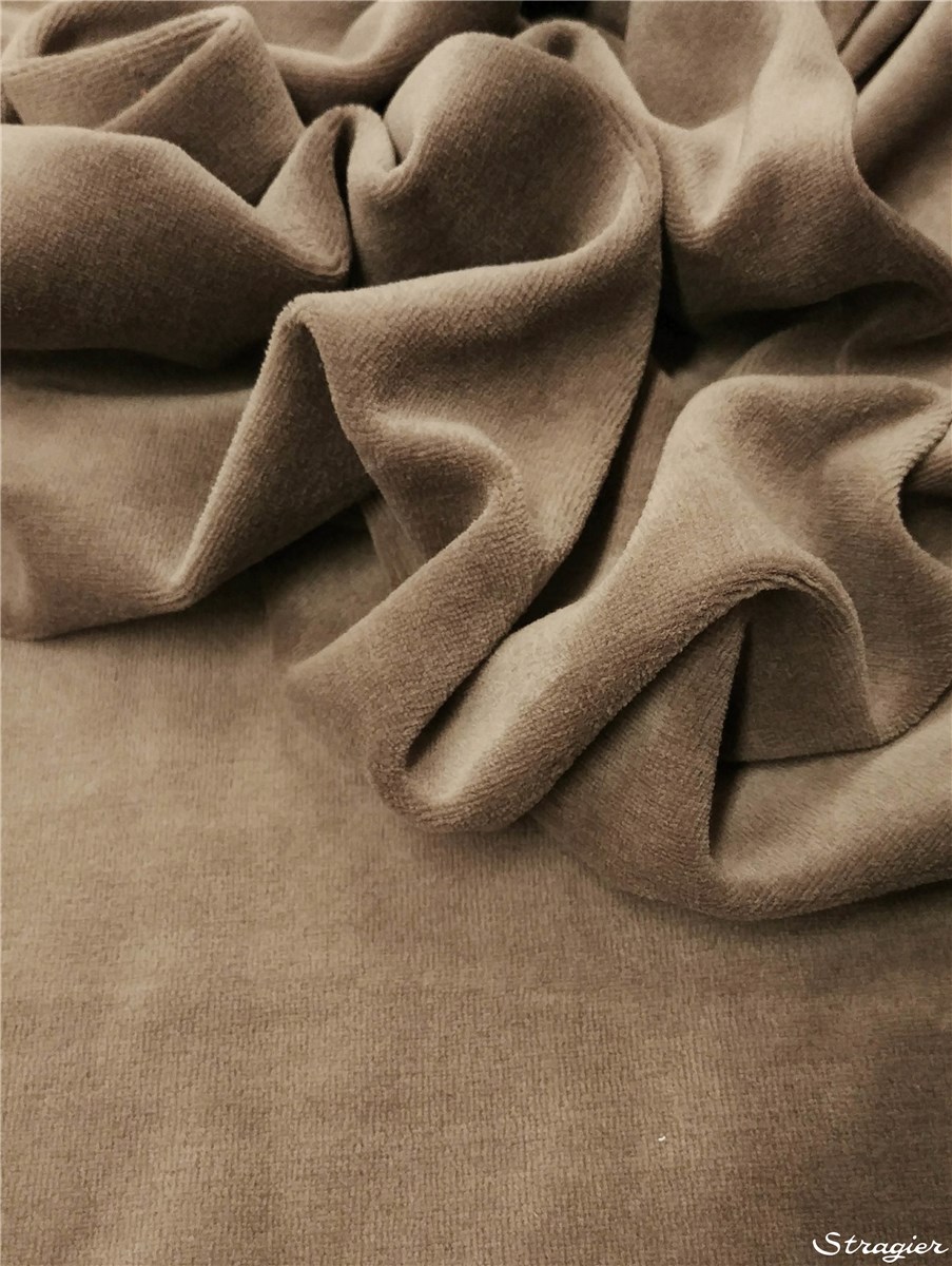 Jersey Velours Nicki - Uni - Taupe 