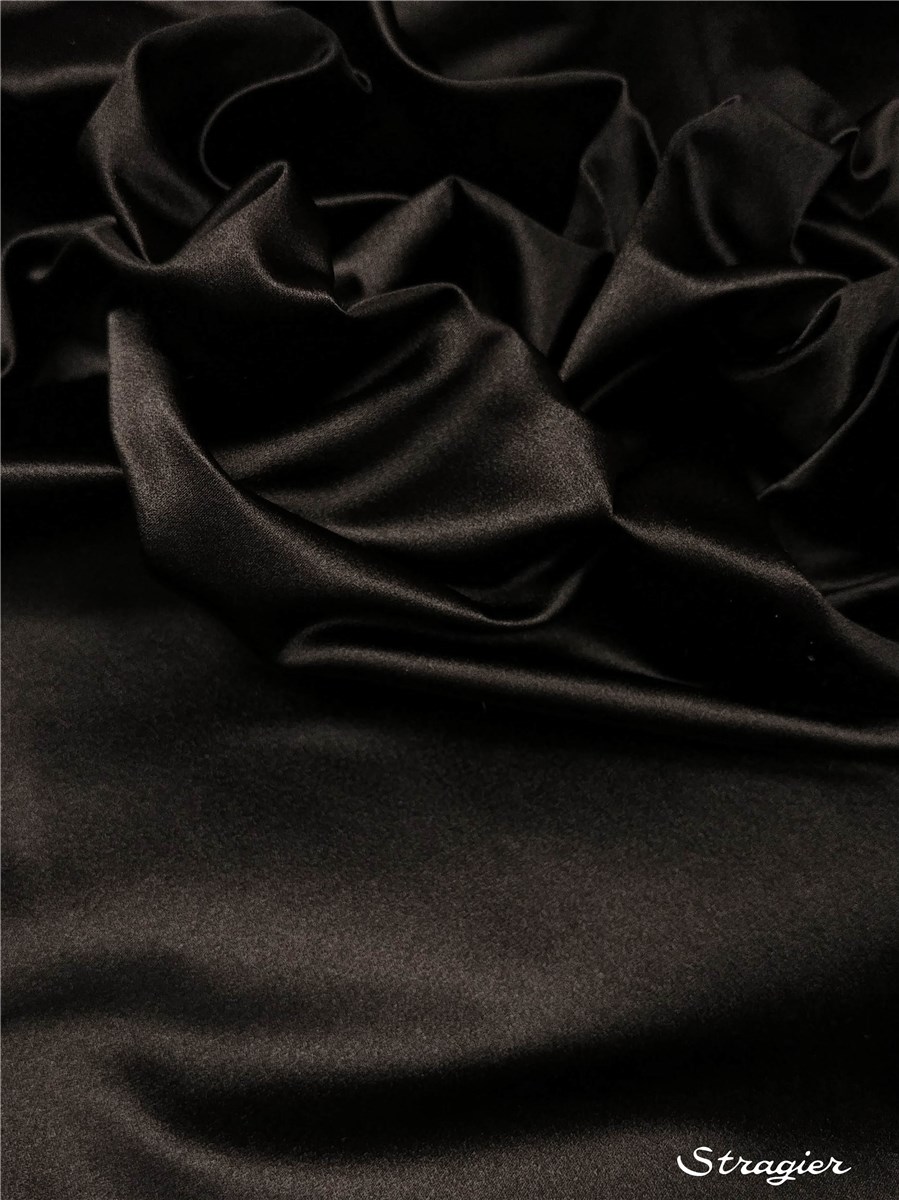 Duchess Satin - 100% Silk (8 Threads) - Plain - Noir