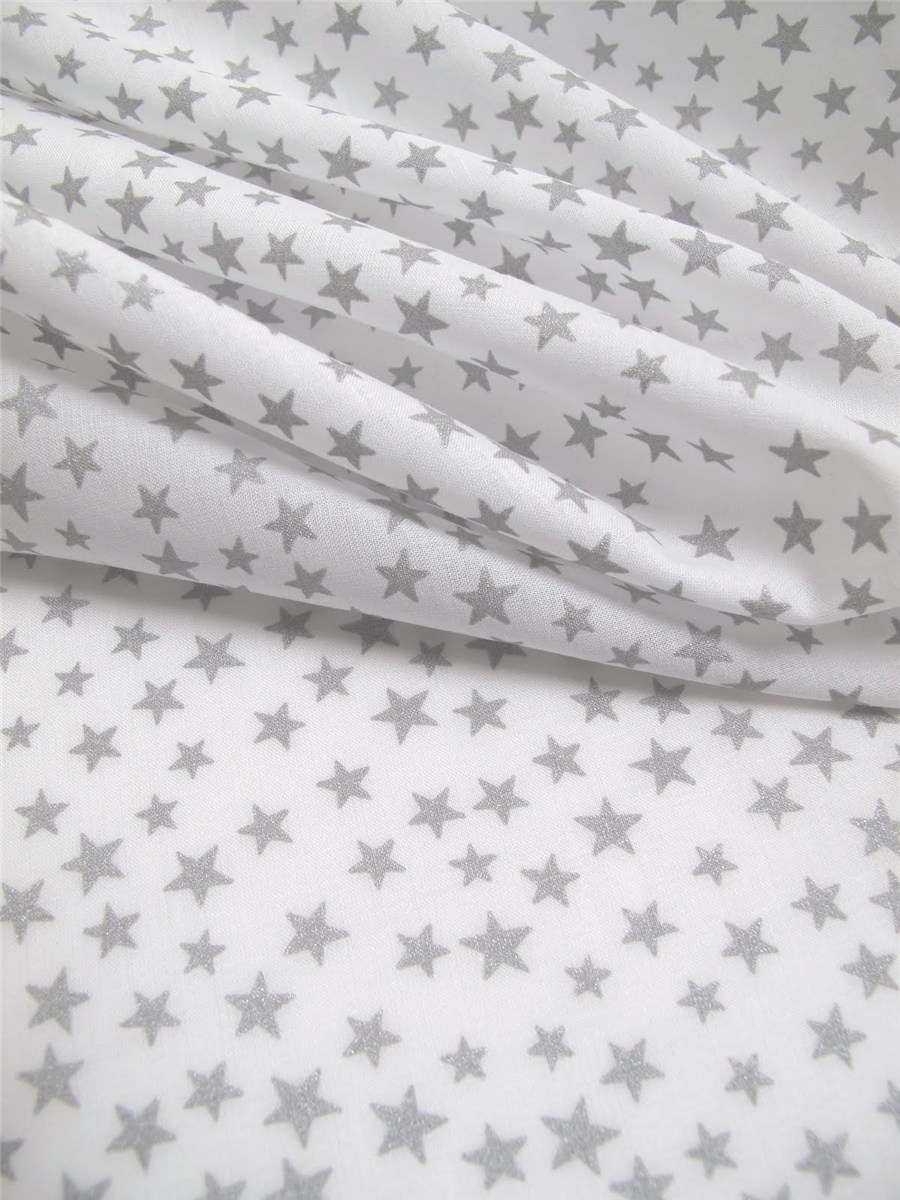 Lawn Batiste - Etoiles - Blanc-Argent