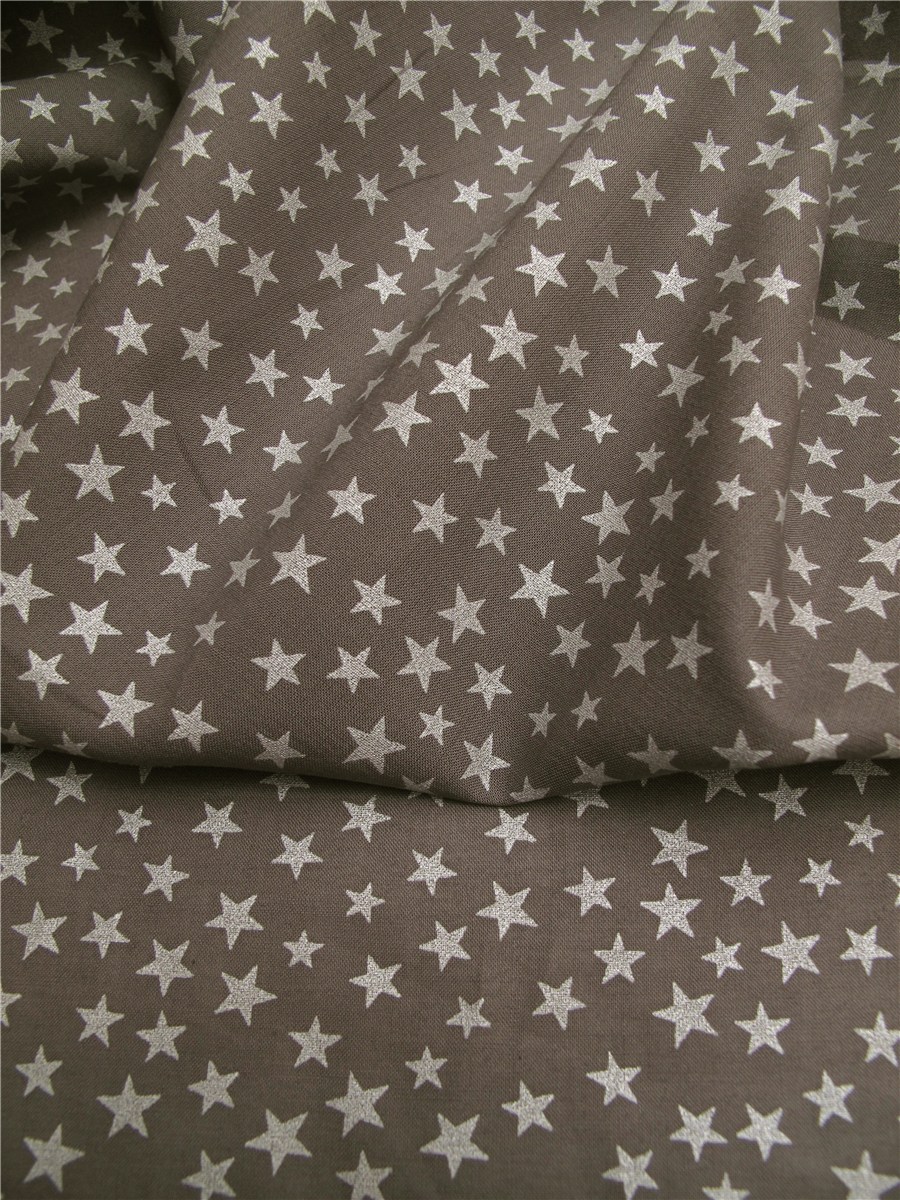 Lawn Batiste - Etoiles - Gris-Nacré