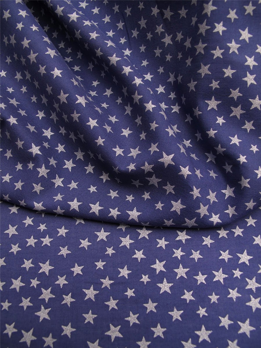 Batiste de Lawn - Etoiles - Outremer-Nacré