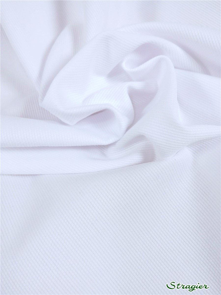 Piqué de Coton Reps - uni - Blanc