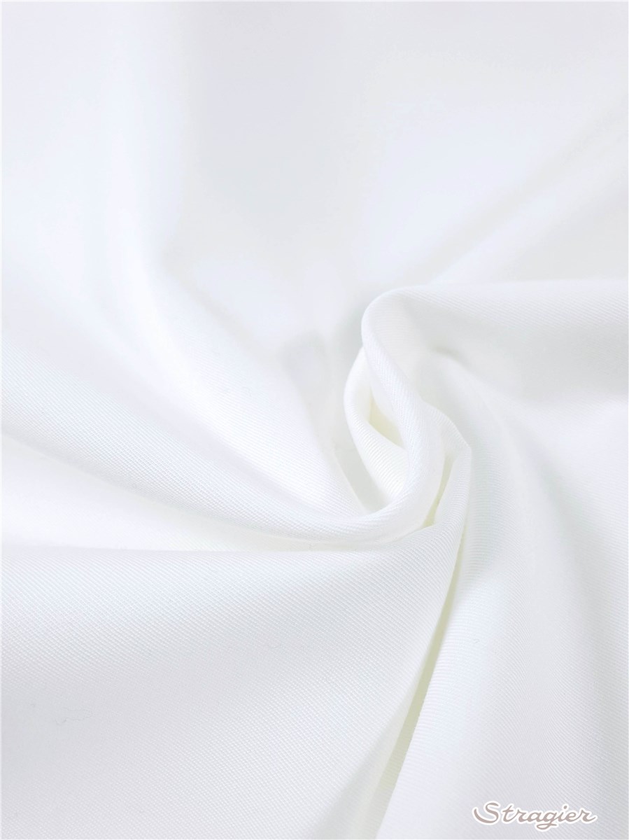 Coton sergé léger - uni - Blanc 