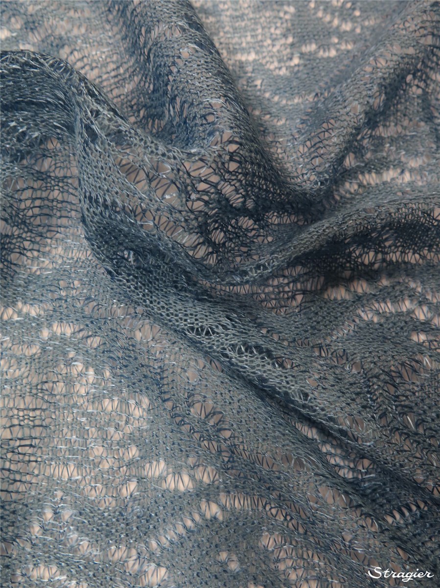 Knitted Fabric - openwork - 010785 - Bleu