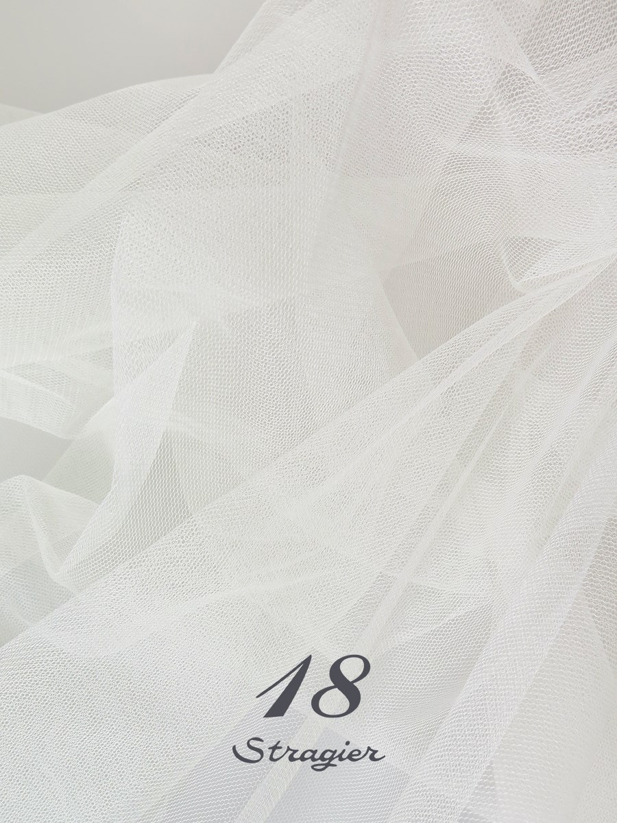 Silk Tulle Crisp - Plain - Stragier pale Ivory - 180 cm