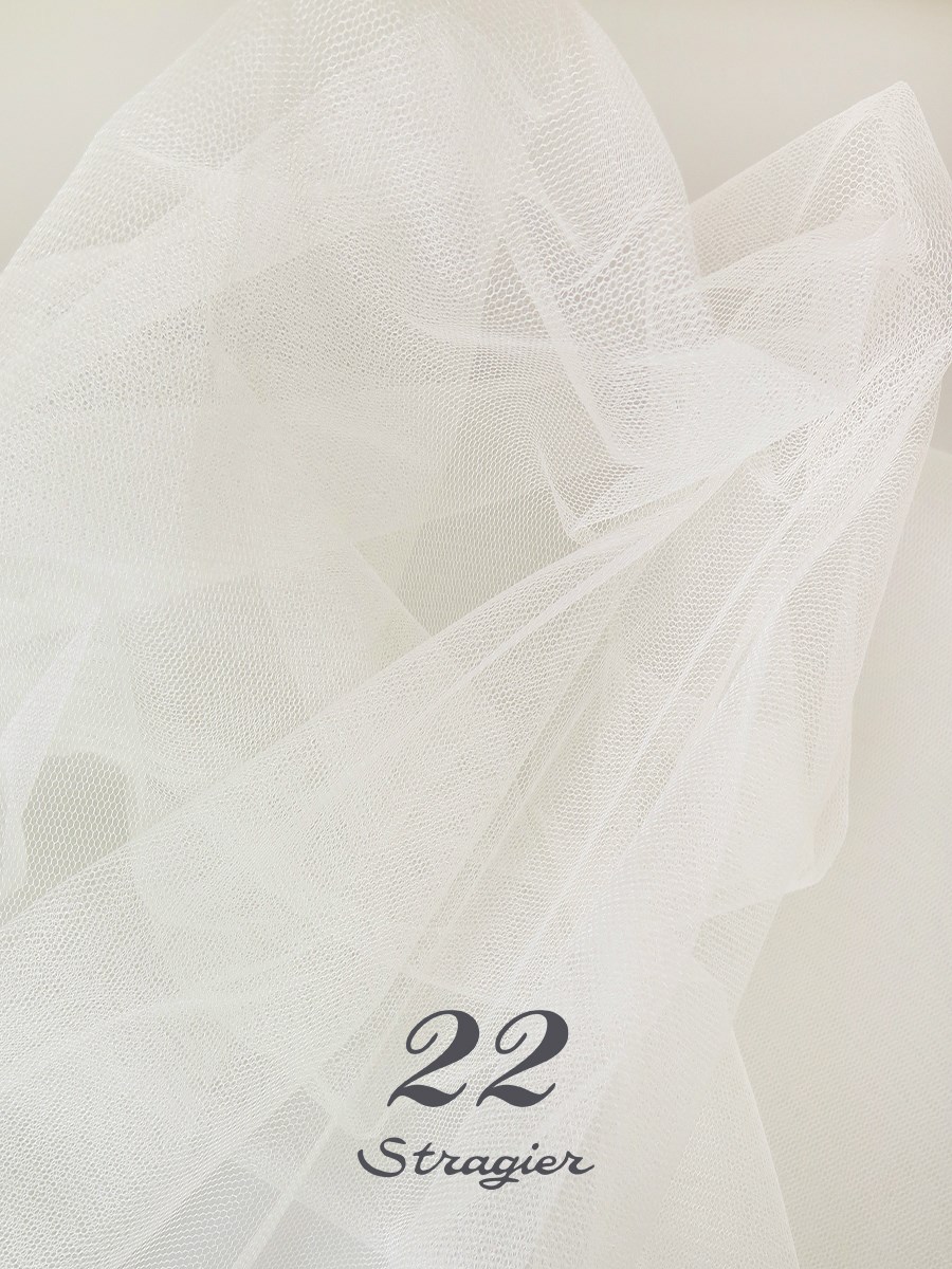 Tulle de Soie Crisp - uni - Crème Stragier - 180 cm