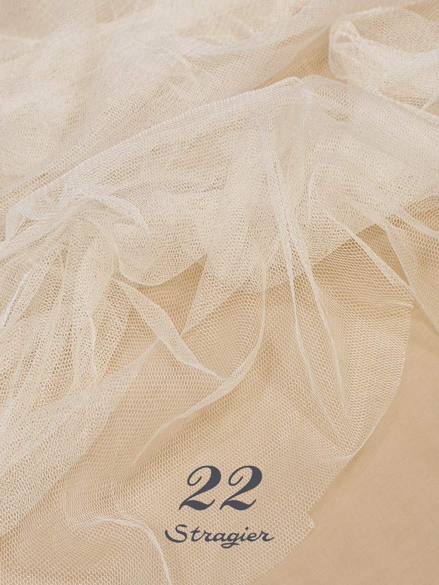 Tulle de Soie Soft 180cm - uni - Crème Stragier 