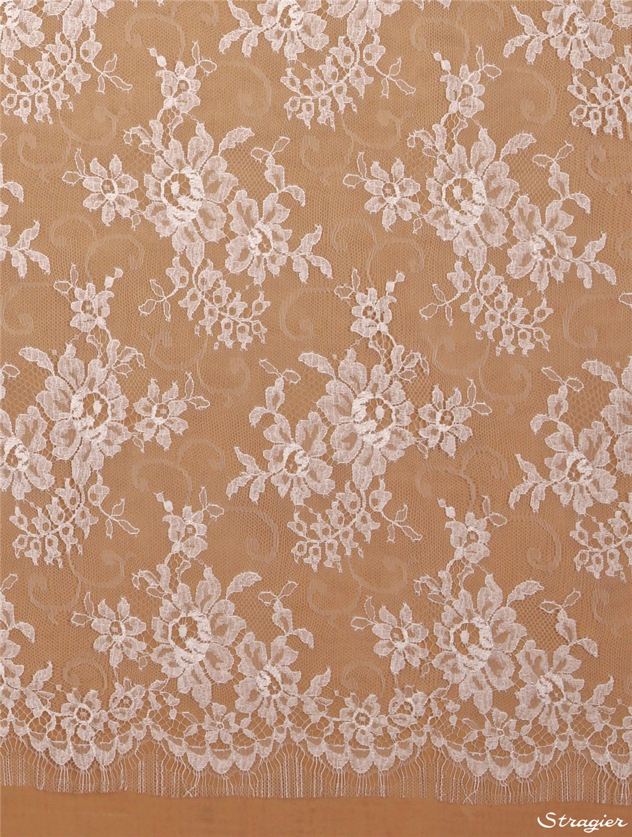 Dentelle de Calais fine - Filipi - Blanc Optique Stragier - 90 cm