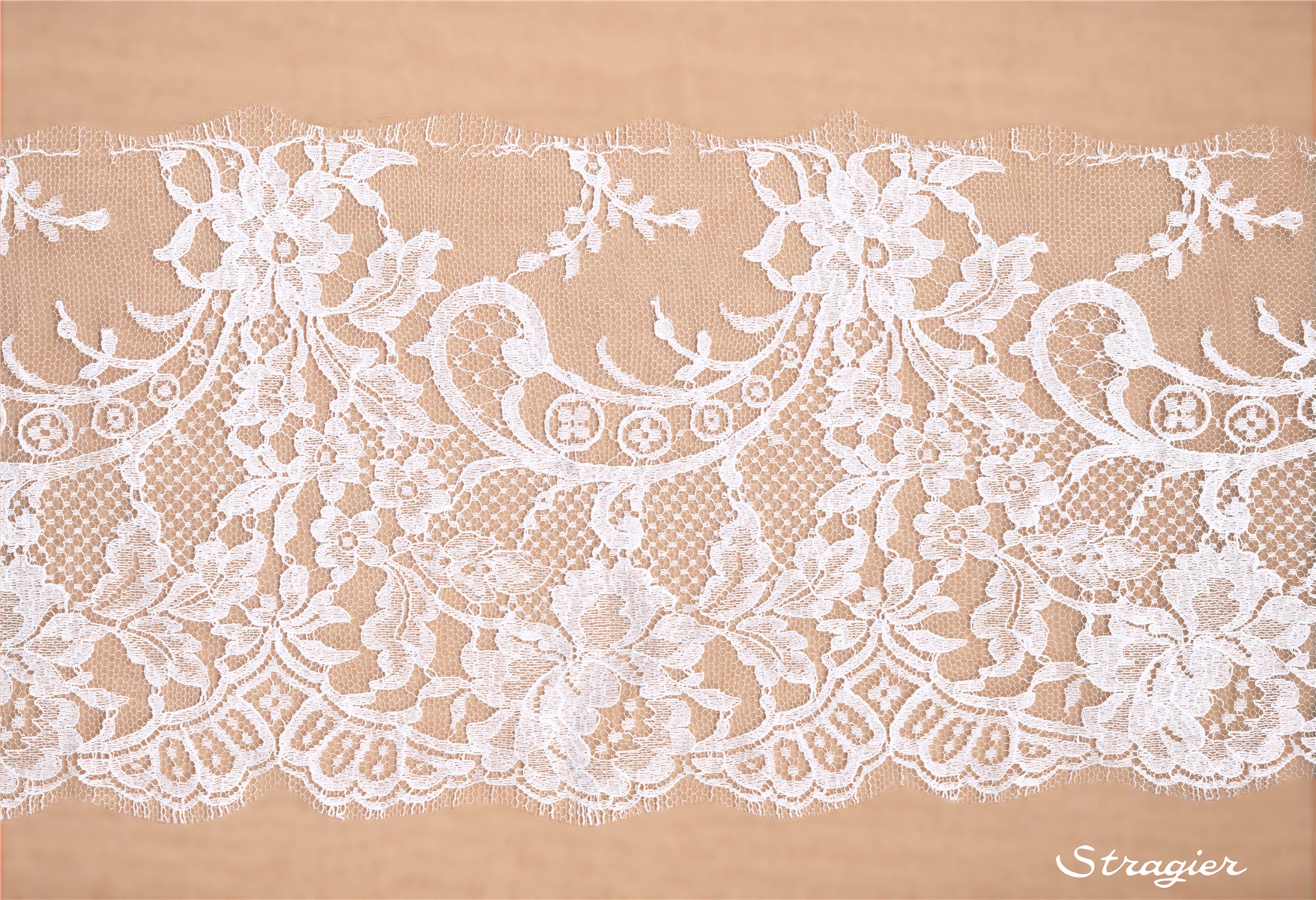 Dentelle de Calais - Ombline - Blanc Optique Stragier - 21 cm