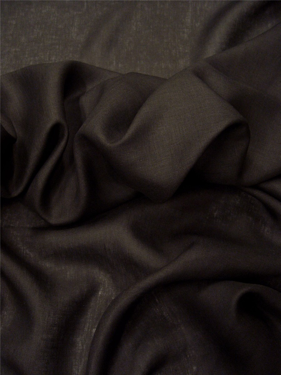 Batiste de Lin - Uni - Noir