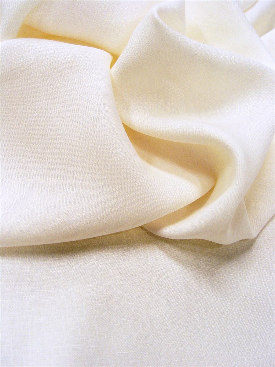 Fine toile de Lin - uni - Ivoire