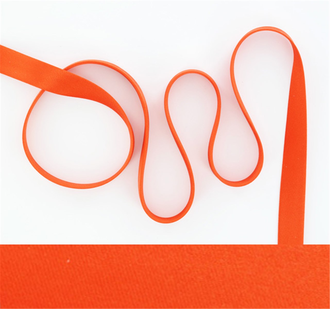 Biais Satin en Soie - Uni - Orange - 10 mm