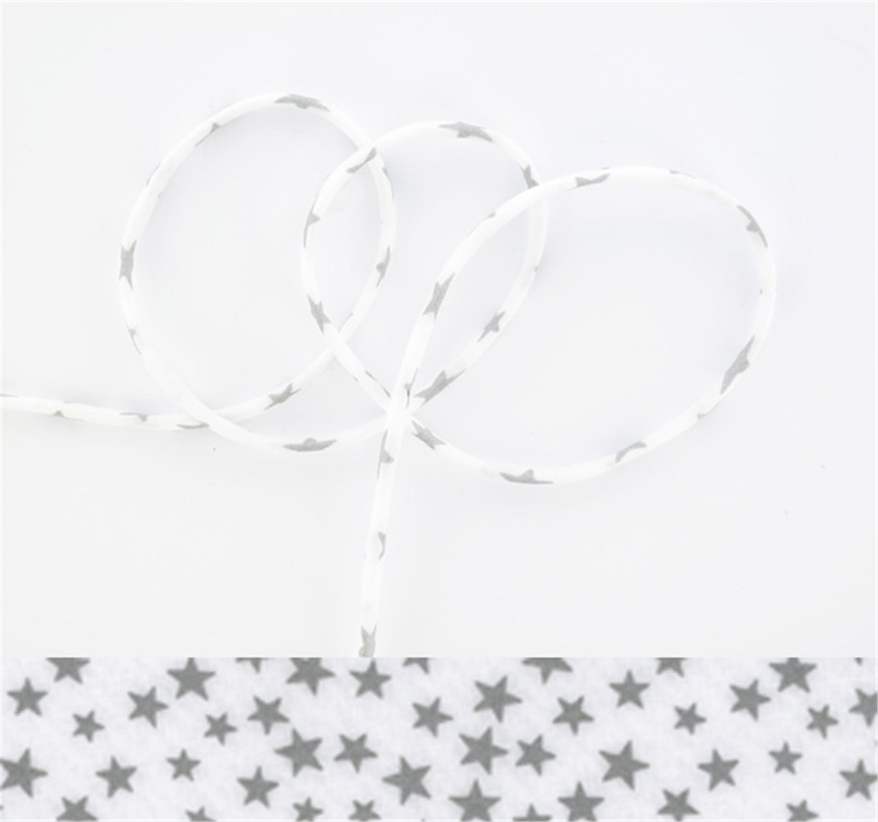 Lawn Cord - Etoiles - Blanc-Argent - 4 mm