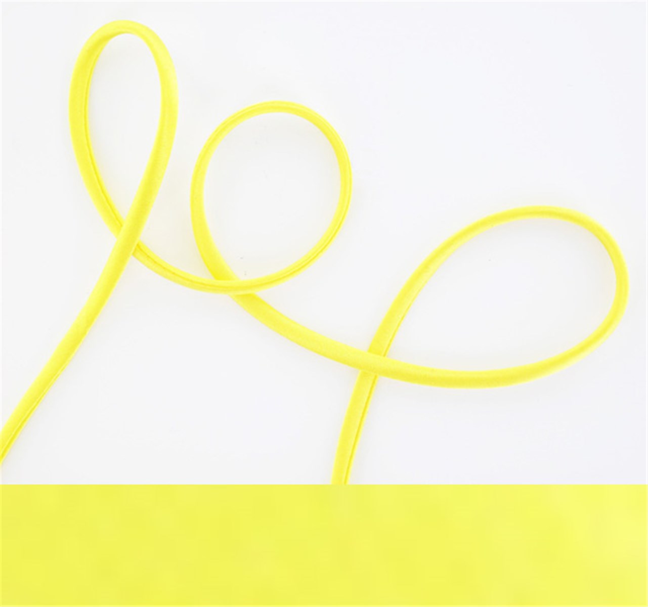 Cordon en satin de Soie - Uni - Jaune fluo - 4 mm