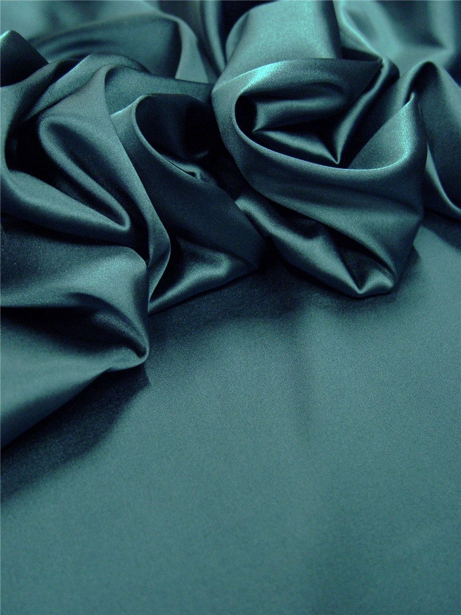 Satin de Soie Stretch - Uni - Petrol