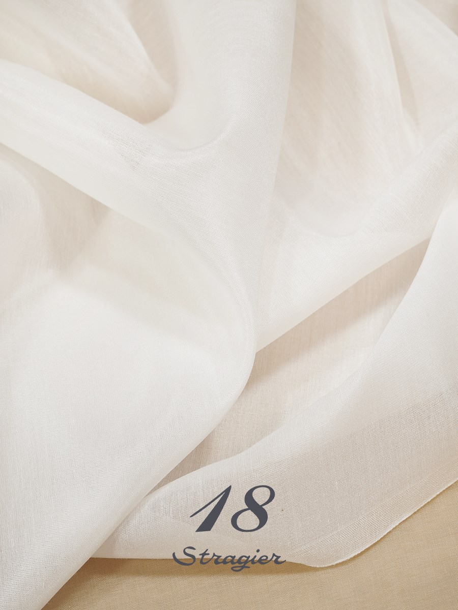 Cotton & Silk Voile - Plain - Stragier Pale Ivory