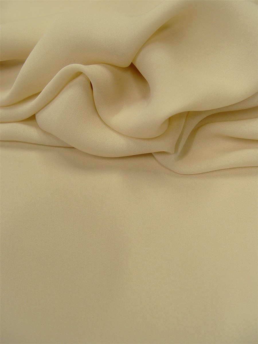 Double Georgette en Soie - Uni - Almond