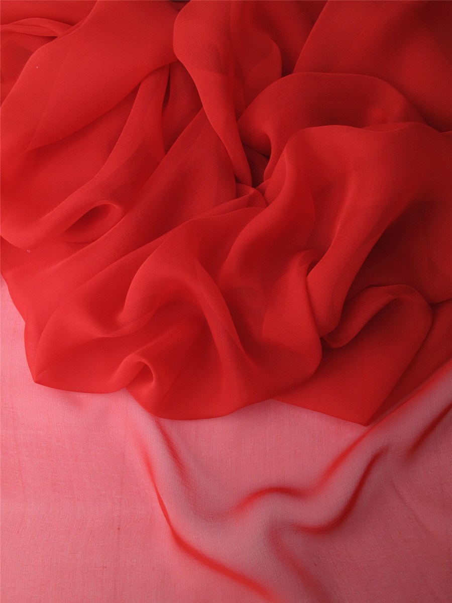 Silk Chiffon - Plain - Rouge - 140 cm