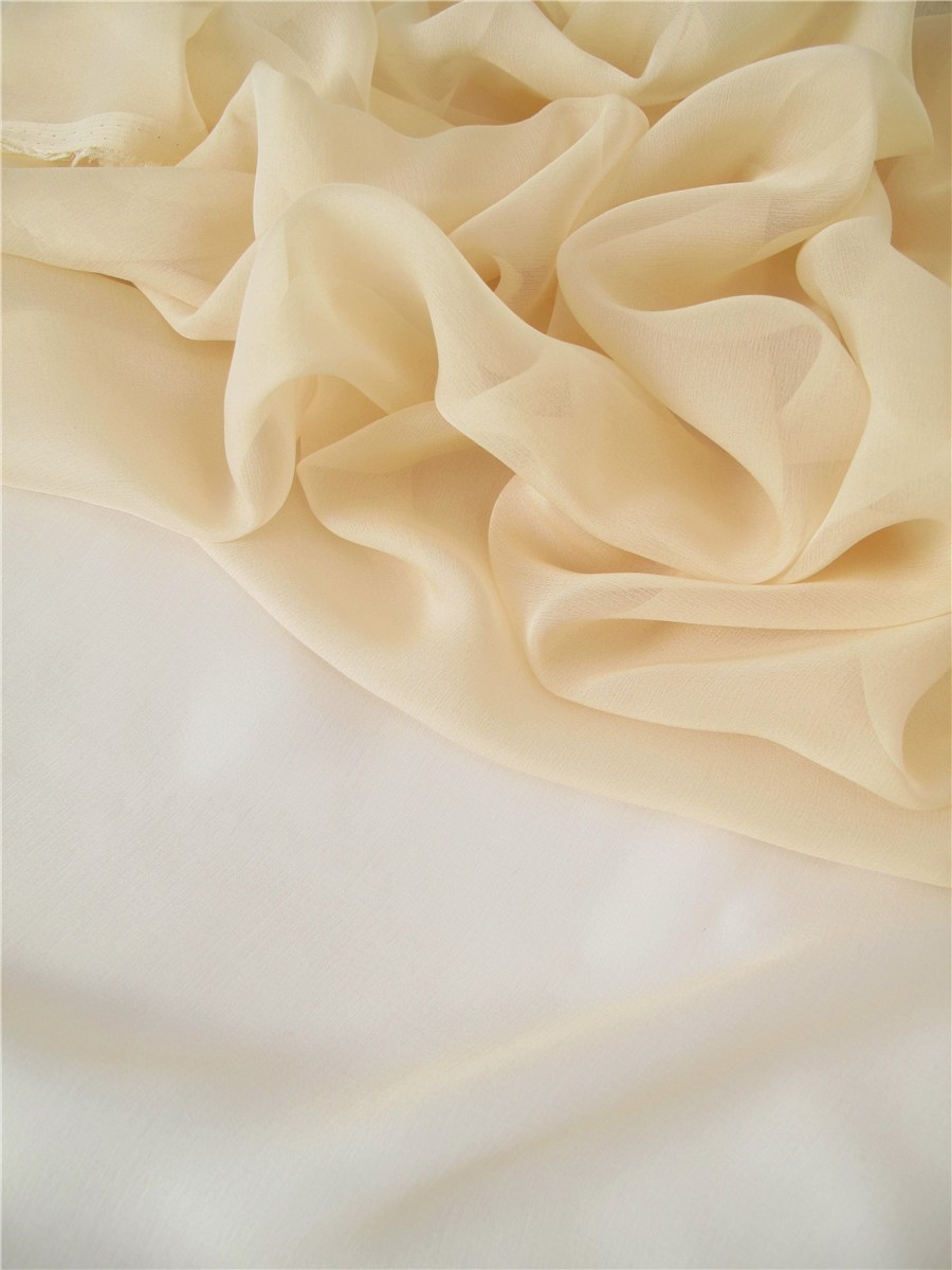 Mousseline de Soie - Uni - Beige - 140 cm