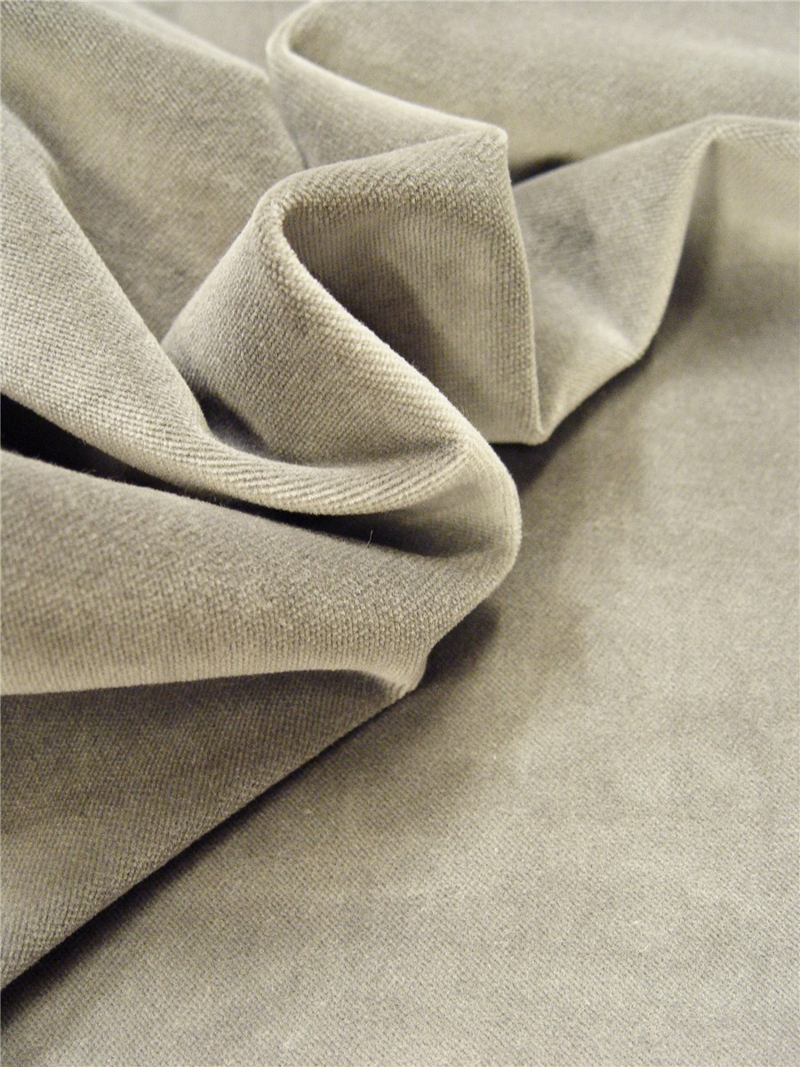Velours Lisse - uni - Gris taupé