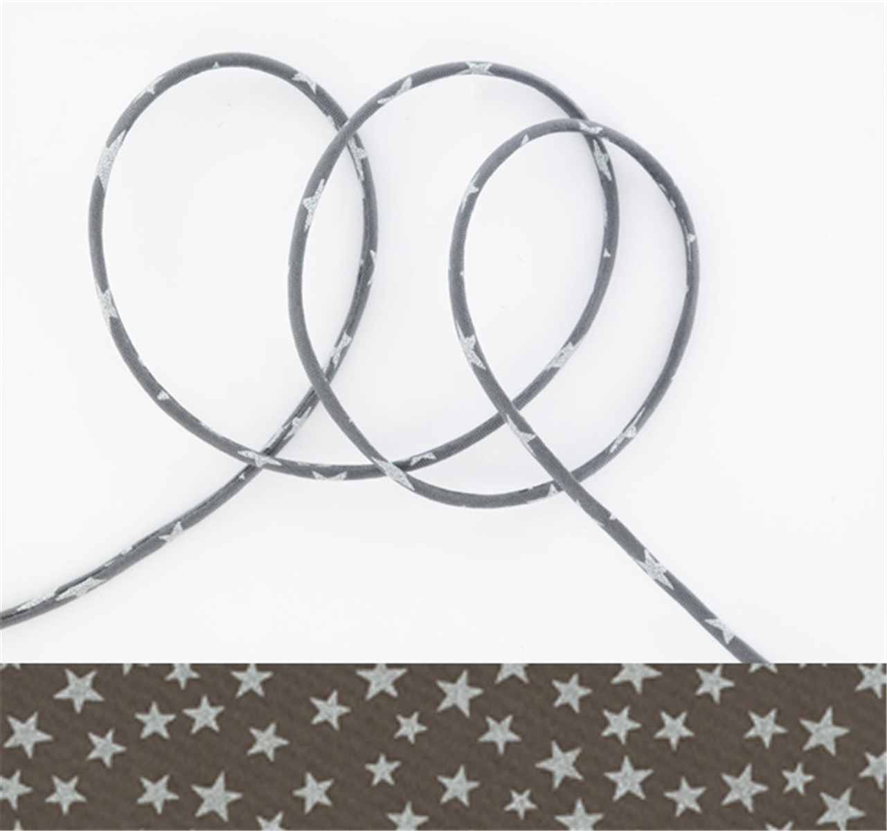 Lawn Cord - Etoiles - Gris-Nacré - 4 mm