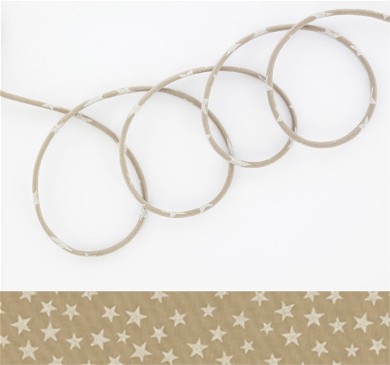 Lawn Cord - Etoiles - Taupe-Nacré - 4 mm