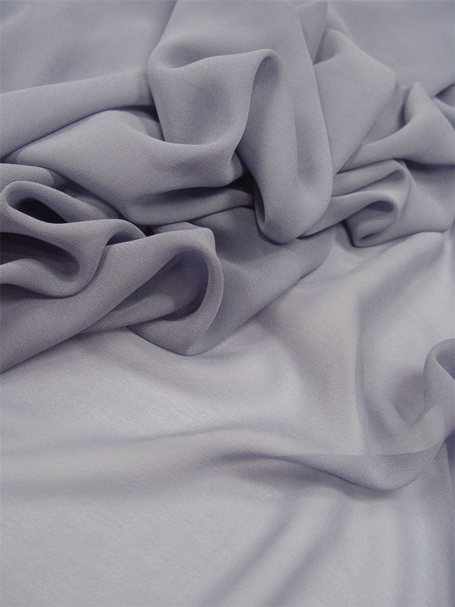 Crêpe Georgette en Soie - Uni - Pewter