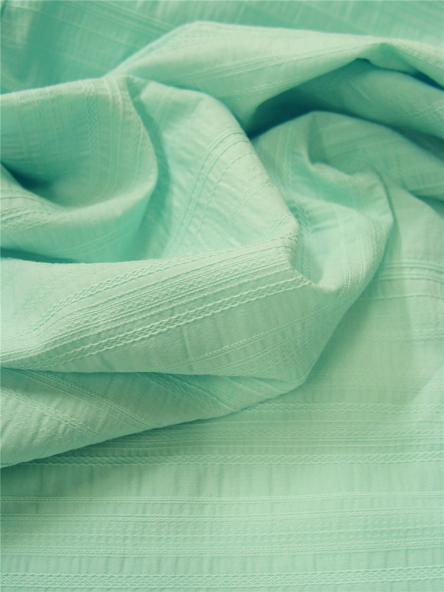 Seersucker - Jacquard - Plain - Turquoise