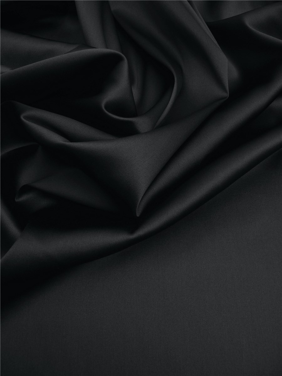 Silk Satin - stretch - Plain - Black