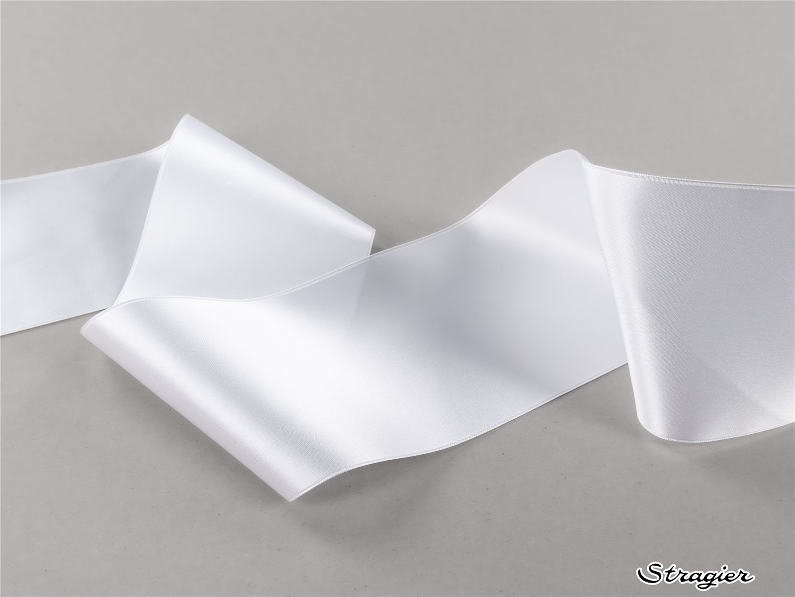 Ruban Satin double face - uni - 401 Blanc - 100 mm