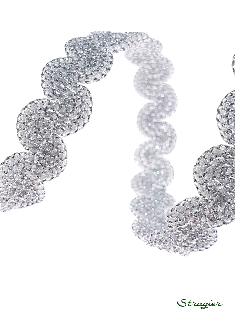 Galon de passementerie - uni - Argent - 13 mm