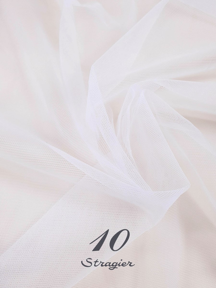 Tulle Stretch Invisible - uni - Blanc Optique Stragier