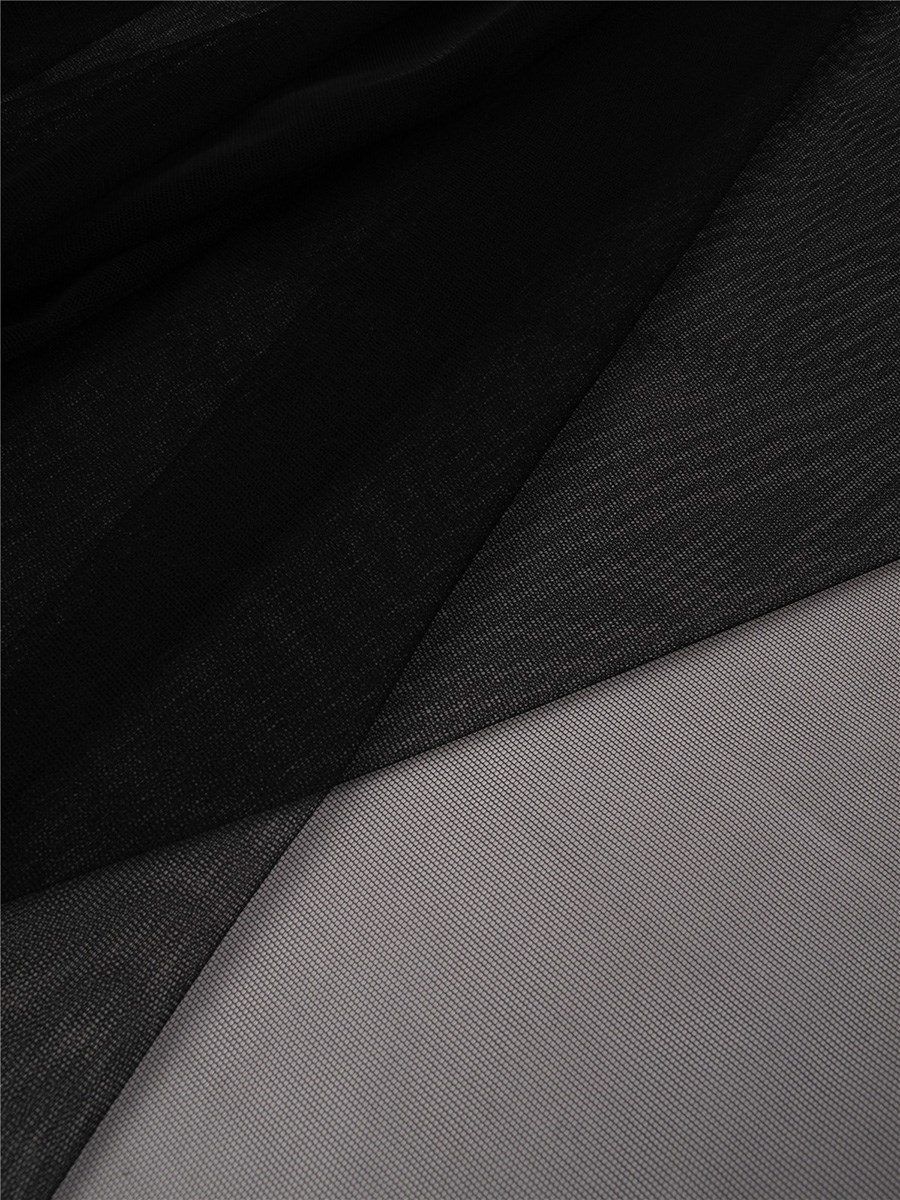 Tulle Stretch Invisible - uni - Noir 
