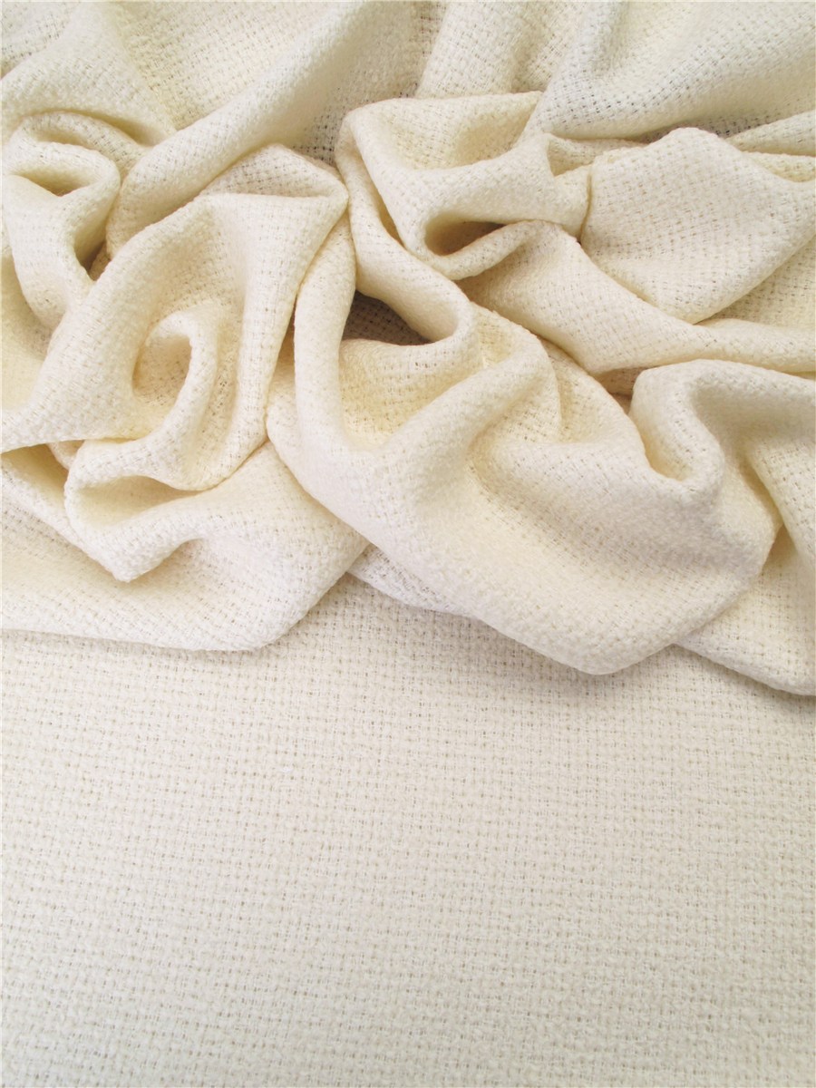 Tweed Laine et Cachemire - uni - Vanille Stragier