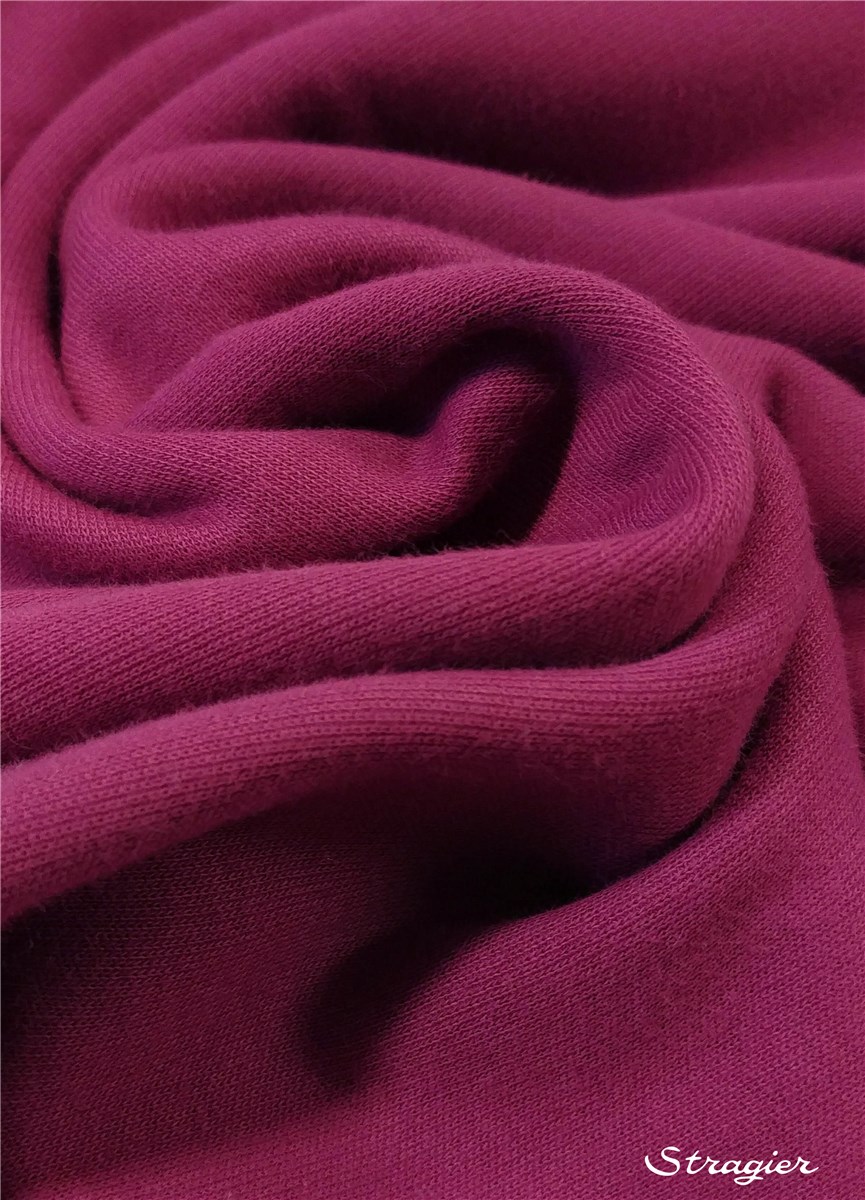 Knitted Fabric - Sweatshirt - extra quality - Plain - Berry