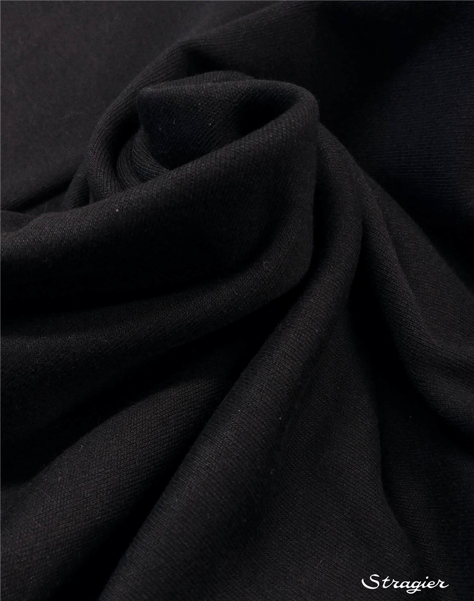 Knitted Fabric - Sweatshirt - extra quality - Plain - Noir