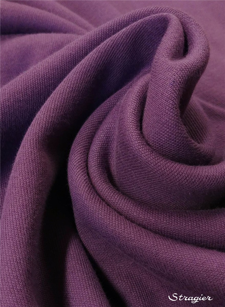 Maille Sweatshirt - qualité extra - uni - Prune