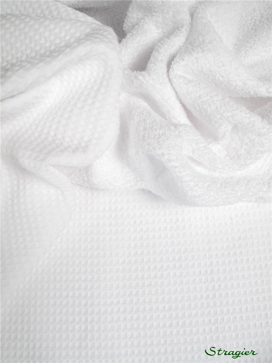 Double face Nid d'abeille Eponge - uni - Blanc 