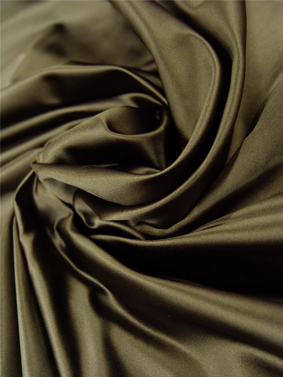 Satin duchesse 100% Soie (8 fils) - Uni - Vert Forêt