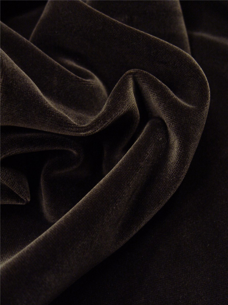Velours Lisse - uni - Brun taupé 
