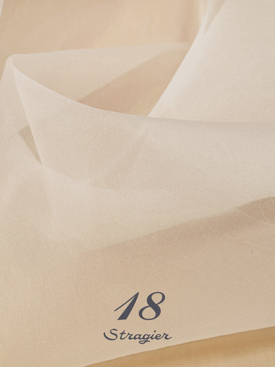 Organza de Soie mélangé 340cm - uni - Ivoire clair Stragier 