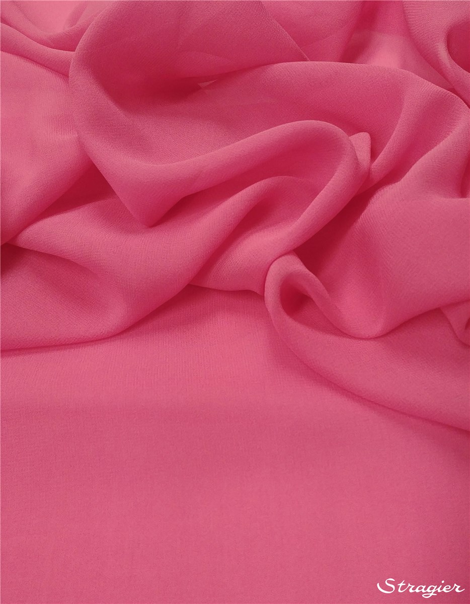 Silk Georgette - Plain - Deep pink